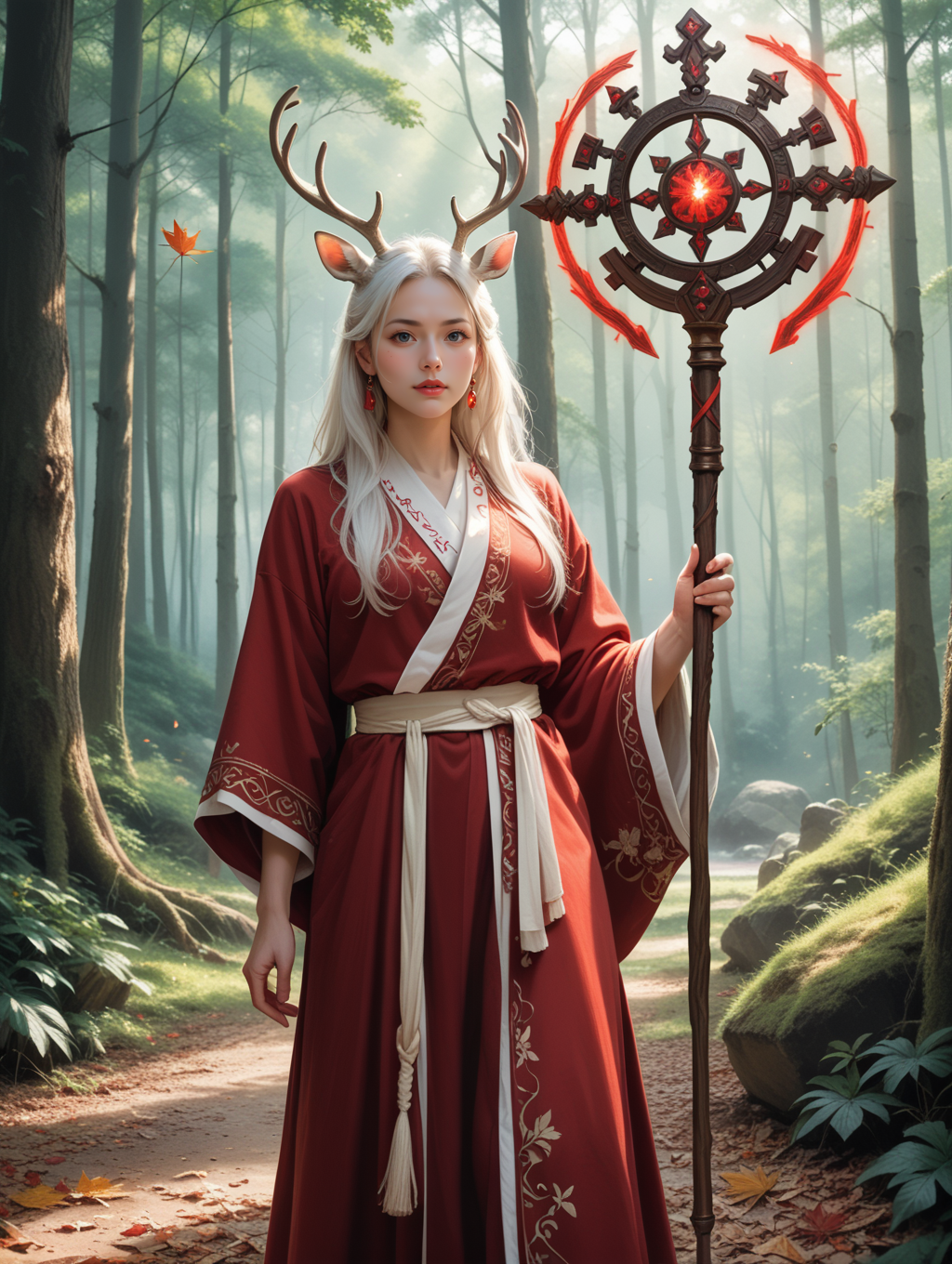 10493-4031134197-score_9, score_8_up, score_7_up,_A white deer with long white hair stands in the forest, wearing a red ancient robe and holding.png